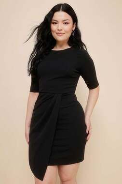 Lulus Westwood Black Half Sleeve Sheath Dress SZ XL